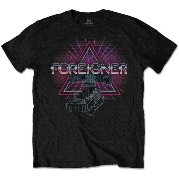 Foreigner Band Neon Guitar Unisex T Shirt