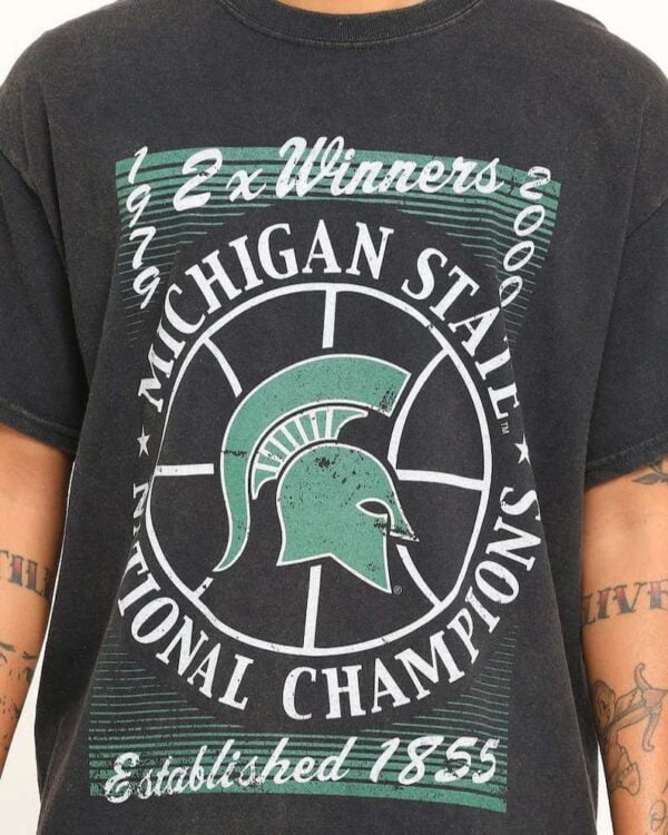 Michigan State Spartans Vintage Court Side Unisex T Shirt