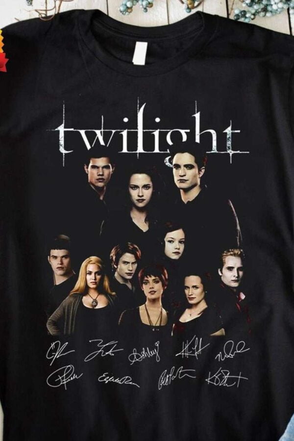 The Twilight Saga Cast Full Signed Edward Cullen Bella Swan Unisex T Shirt