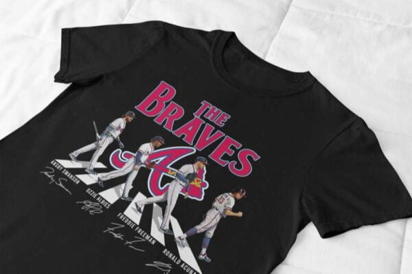 Atlanta Braves Walking Abbey Road Signatures Baseball Team T Shirt