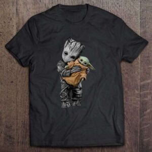 Baby Groot Hug Baby Yoda T Shirt