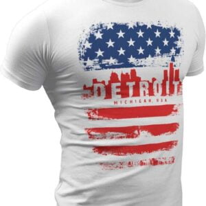 Detroit T Shirt American Flag