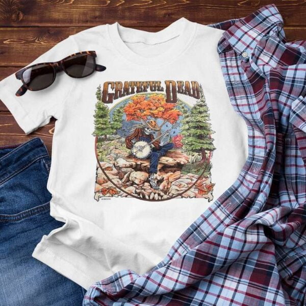 Grateful Dead Fall Tour 1994 Banjo Skeleton Mountain Shirt