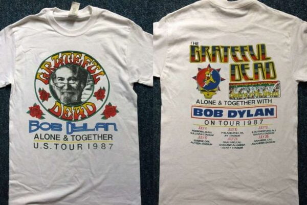 Grateful Dead Jerry Garcia Bob Dylan The Dead T Shirt Alone Together U.S Tour 1987