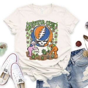 Grateful Dead Steal Your Face Skull Dancing Bear T Shirt