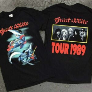 Great White Band Tour Event Vintage 1989 T Shirt