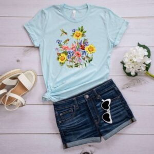 Hummingbird T shirt Sunflower