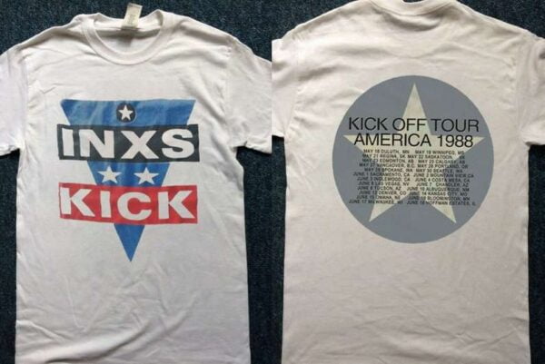 INXS Kick Off America Tour 1988 Star Band Rock Concert T Shirt