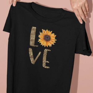 Love Sunflower Leopard Unisex T Shirt
