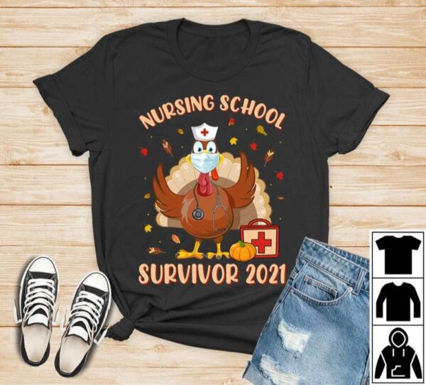 Nursing School Survivor 2021 Thanksgiving T Shirt