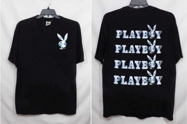 Playboy Bunny Black White Logo T Shirt