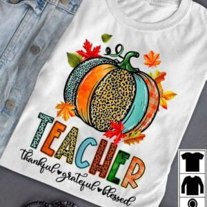 Pumpkin Leopard Teacher Thanksgiving T Shirt