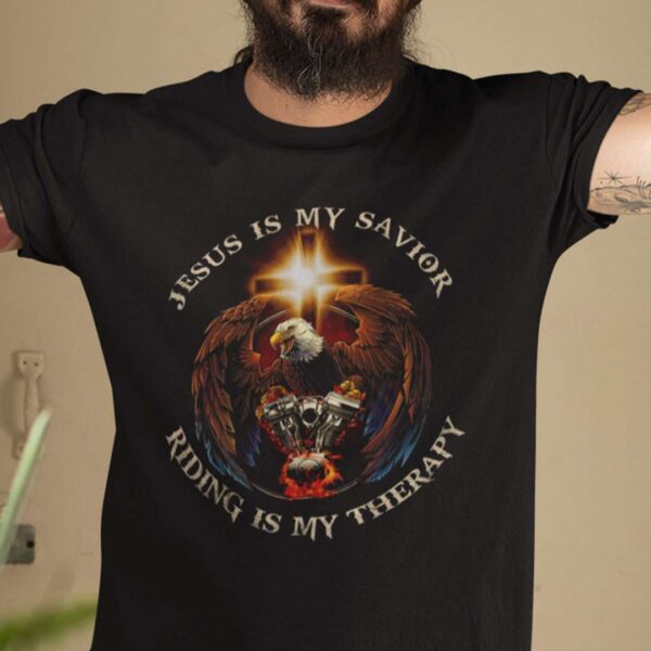 Riding Jesus Is My Savior Riding Is My Therapy Unisex T Shirt
