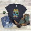 Sugar Skull T Shirt Floral Candy Skull