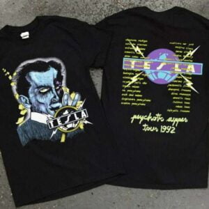 Tesla Psychotic Supper Tour Vintage 1992 T Shirt