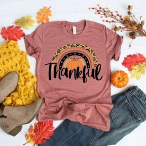 Thankful Rainbow Pumpkin Shirt