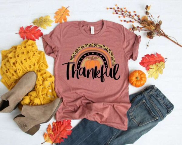 Thankful Rainbow Pumpkin Shirt