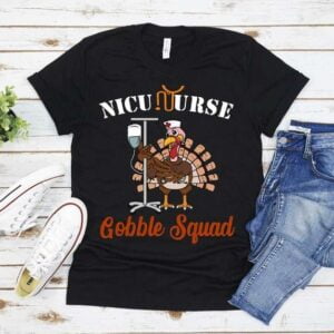 Thanksgiving Nurse T Shirt NICU Gobble Squad