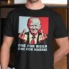 Trump Middle Finger One For Biden One For Harris Unisex T Shirt
