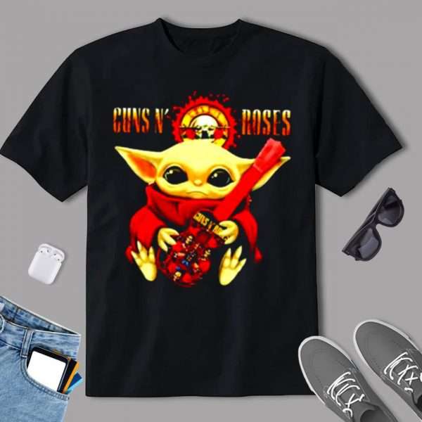 Baby Yoda Guns N Roses Band T Shirt