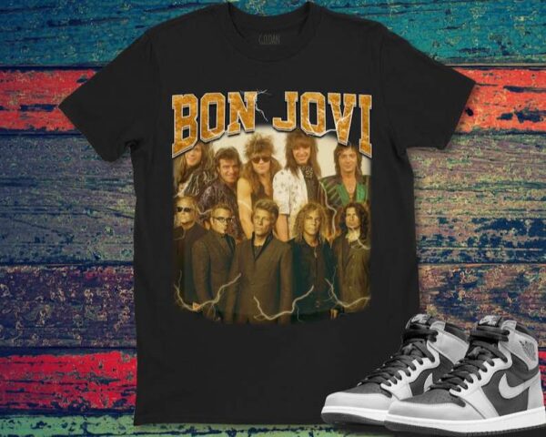 Bon Jovi Band Vintage Potrait Poster Rock Music T Shirt