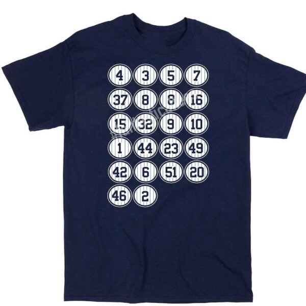Bronx Baseball Retired Numbers T Shirt