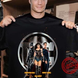 Gal Gadot Henry Cavill Christian Bale Signature T Shirt