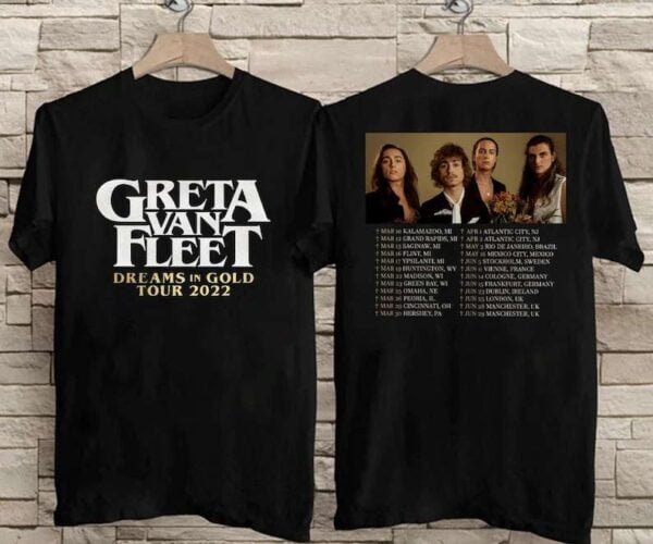 Greta Van Fleet 2022 Dreams In Gold Tour T Shirt