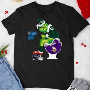 Grinch Green Bay Packers Football T Shirt Minnesota Vikings Detroit Lions