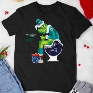 Grinch Miami Dolphins Football T Shirt New England Patriots Buffalo Bills New York Jets