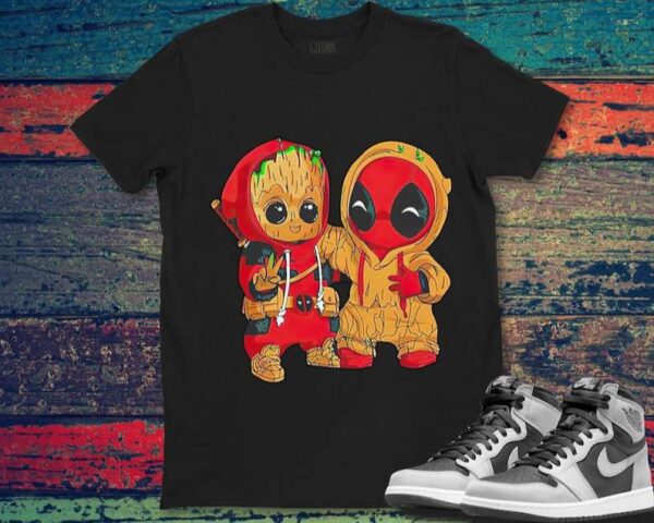 Groot and Deadpool T Shirt