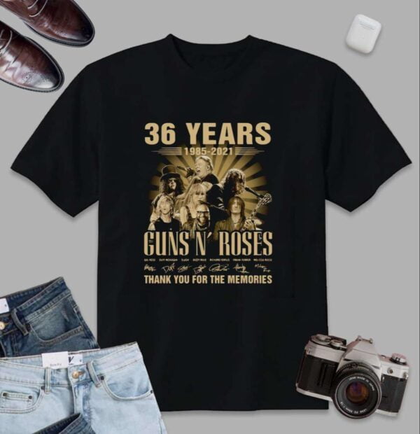 Gun N Roses 36 years 1985 2021 Thank You T Shirt