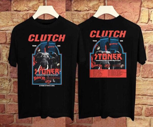 Live Clutch With Stoner 30 Years Rock N Roll Tour T Shirt Clutch Band