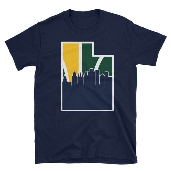 Salt Lake City Utah Homage Skyline Basketball T Shirt