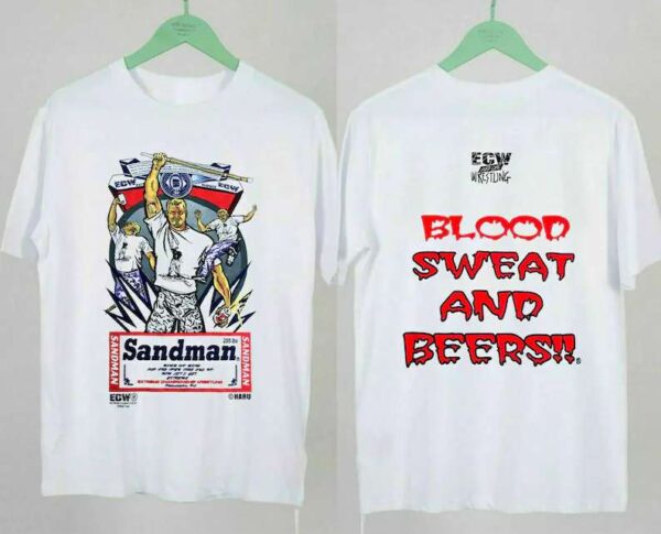 Sandman Blood Sweat Beers ECW T Shirt