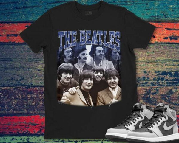 The Beatles Band Vintage Potrait Poster Rock Music T Shirt