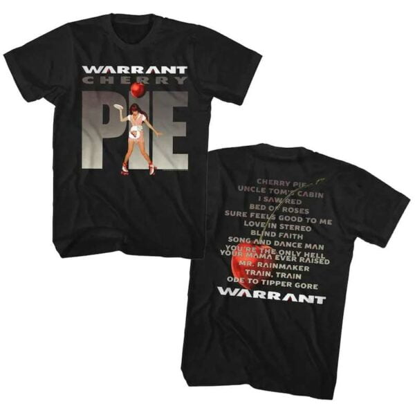 Warrant - Cherry Pie 3 - Official Men's T-Shirt – Black, Short Sleeve, Cotton – Music Band Tee