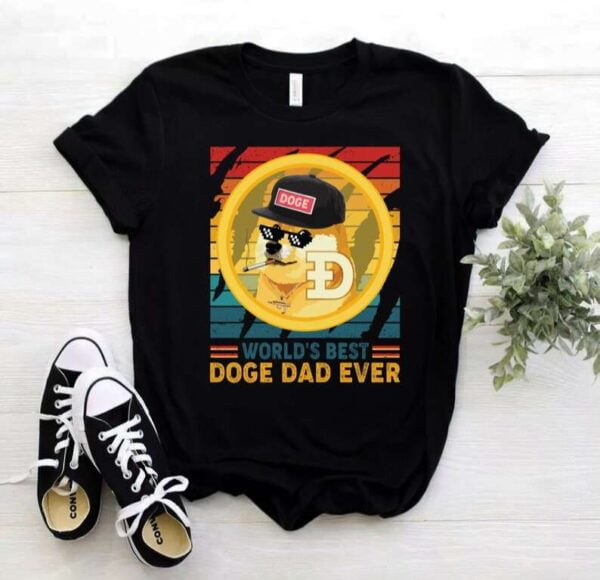 Worlds Best Doge Dad Ever T Shirt Coin