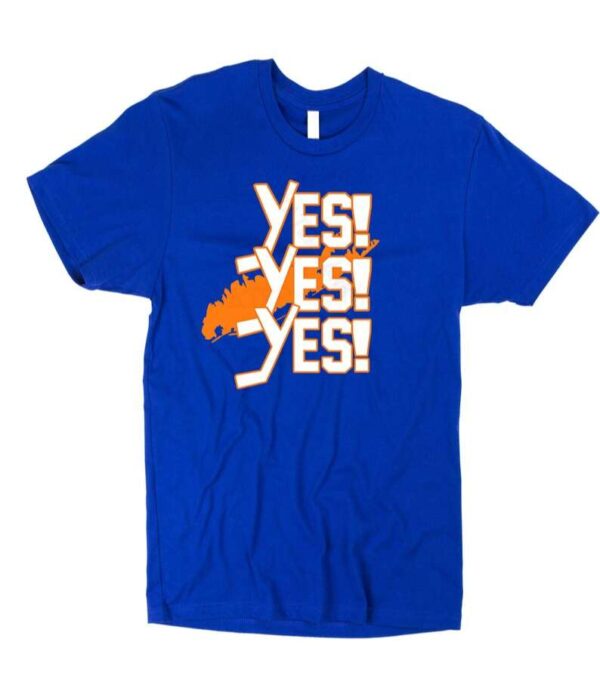Yes Yes Yes Goal Chant Long Island New York Playoffs Hockey T Shirt
