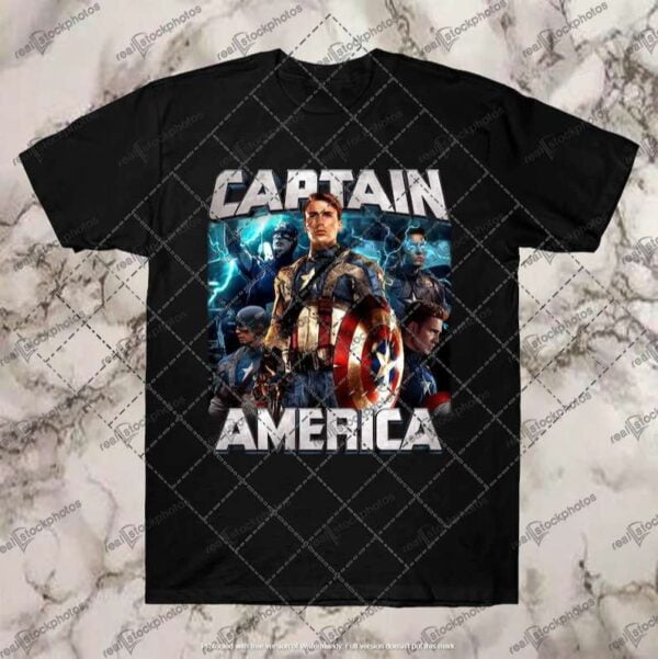 Captain America Black T Shirt Chris Evans