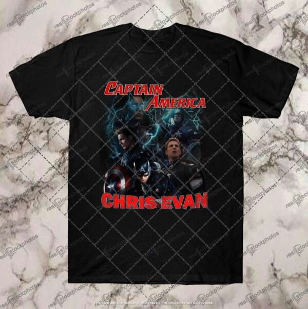 Captain America Chris Evans Black T Shirt
