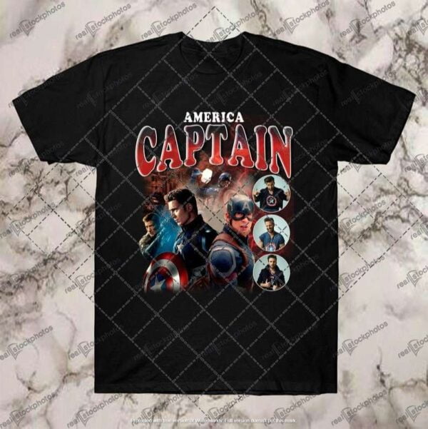 Captain America Chris Evans Unisex Black T Shirt