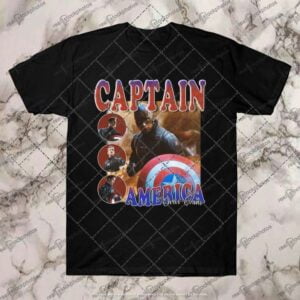 Captain America Movie Chris Evans Black T Shirt