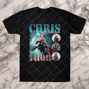Chris Hemsworth Thor Movie Marvel Black T Shirt