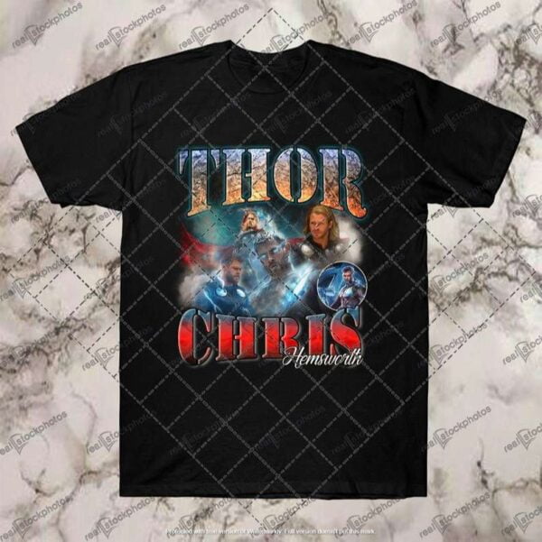 Chris Hemsworth Thor Vintage Black T Shirt