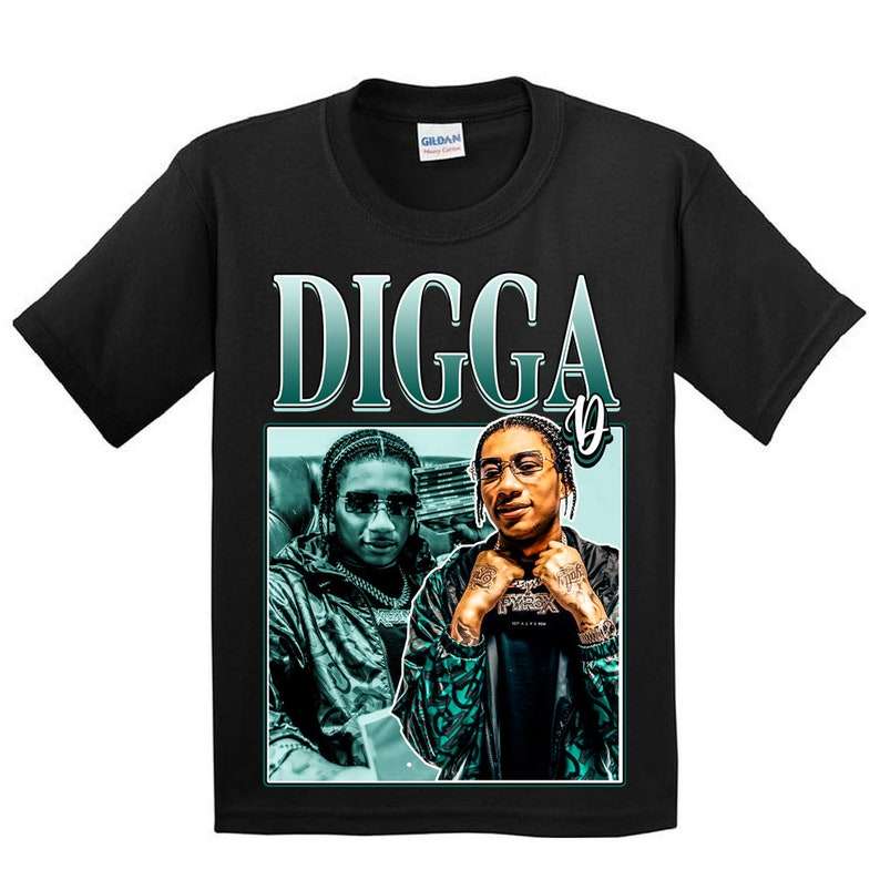Digga D Rapper Vintage Black T Shirt