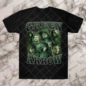 Green Arrow Vintage Black T Shirt