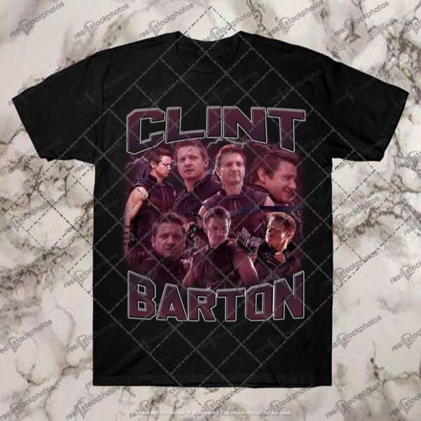 Hawkeye Clint Barton Vintage Black T Shirt