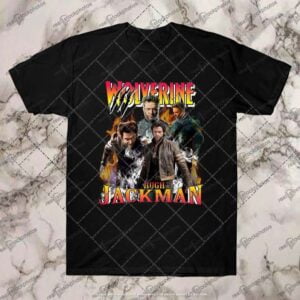Hugh Jackman Wolverine Black T Shirt