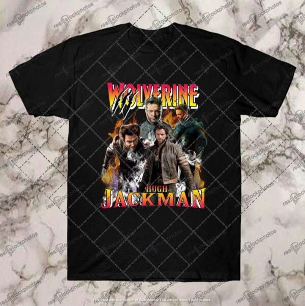 Hugh Jackman Wolverine Black T Shirt